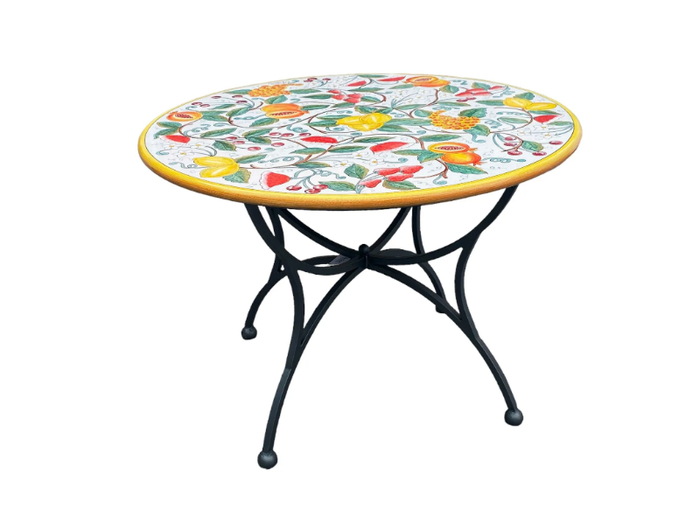 TLC/ES/16 - Round lava stone garden table _ L'Antica Deruta